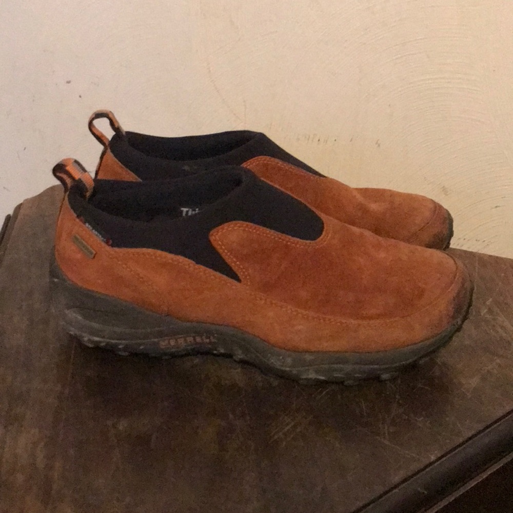 Merrell Slip-On Orange Brown Suede Winter Boots